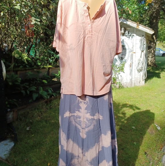 Vintage grey tie dye maxi skirt set and 2 tops - Picture 1 of 13